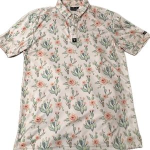 Bad Birdie Men’s Medium Golf Polo Cactus Print